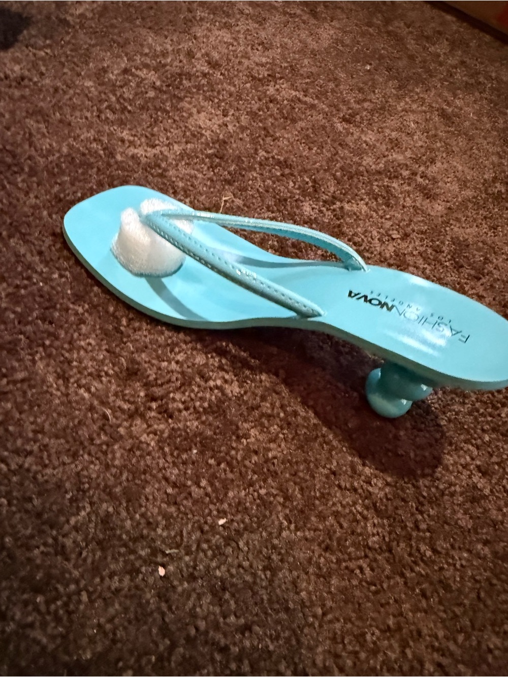 Fashion Nova Aqua Women's Sculpted Heel Thong Sandal